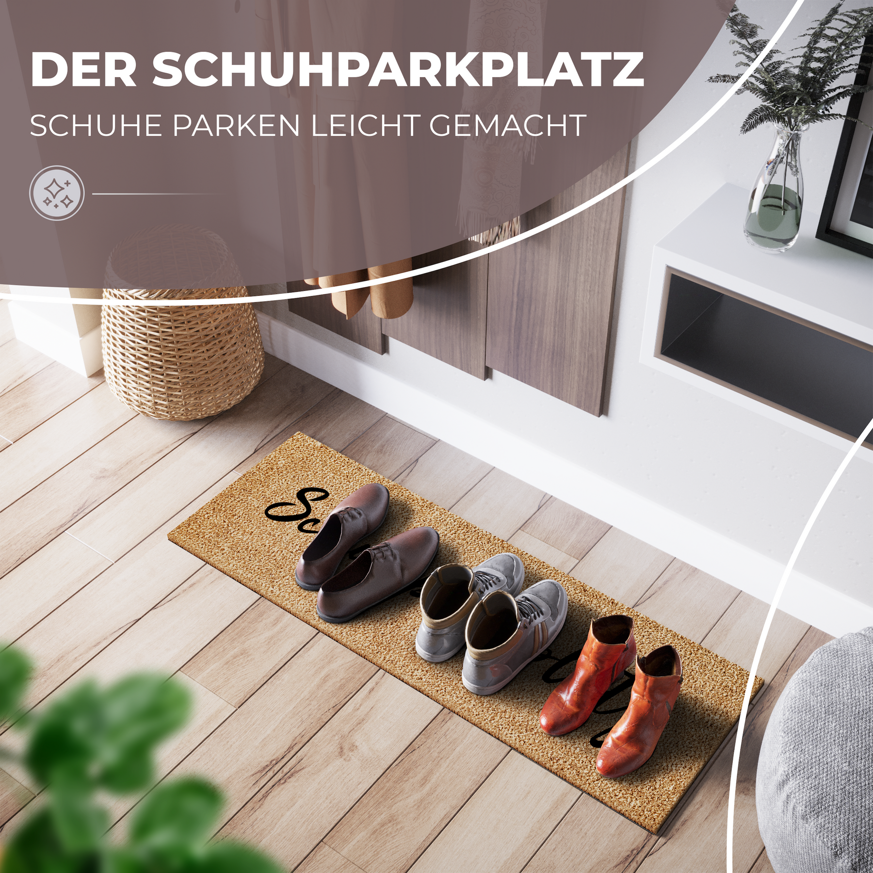 Schuhparkplatz Kokos 100x35cm