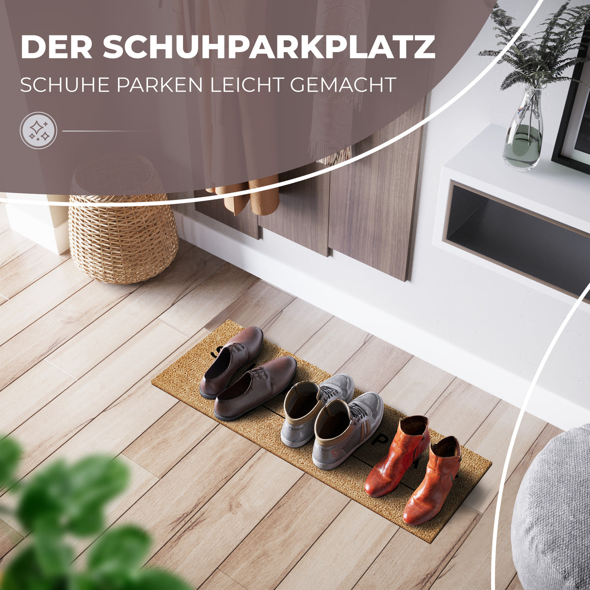 Schuhparkplatz Kokos 75x25cm