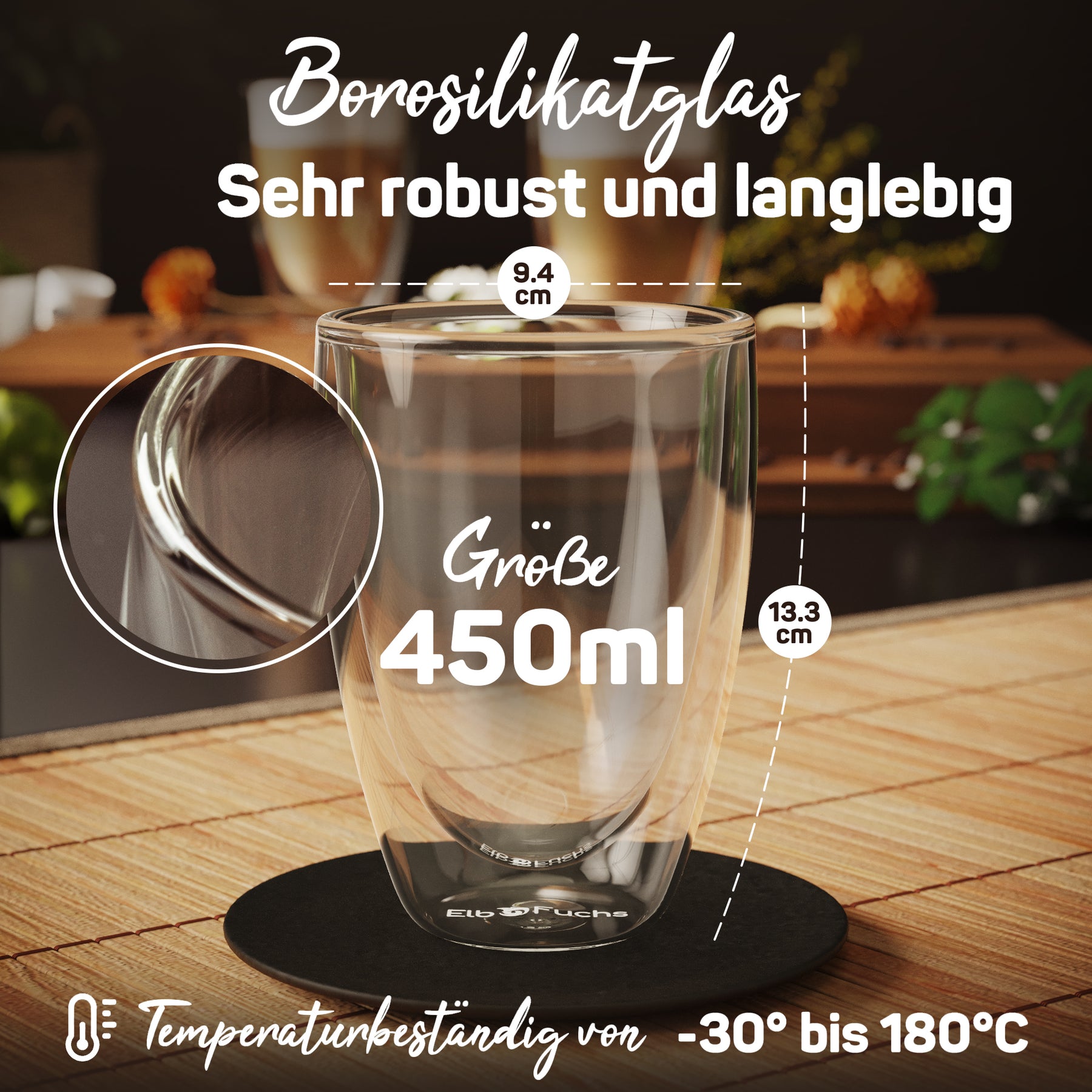 Latte Macchiato glasses double-walled [VIENNA 450ml] 