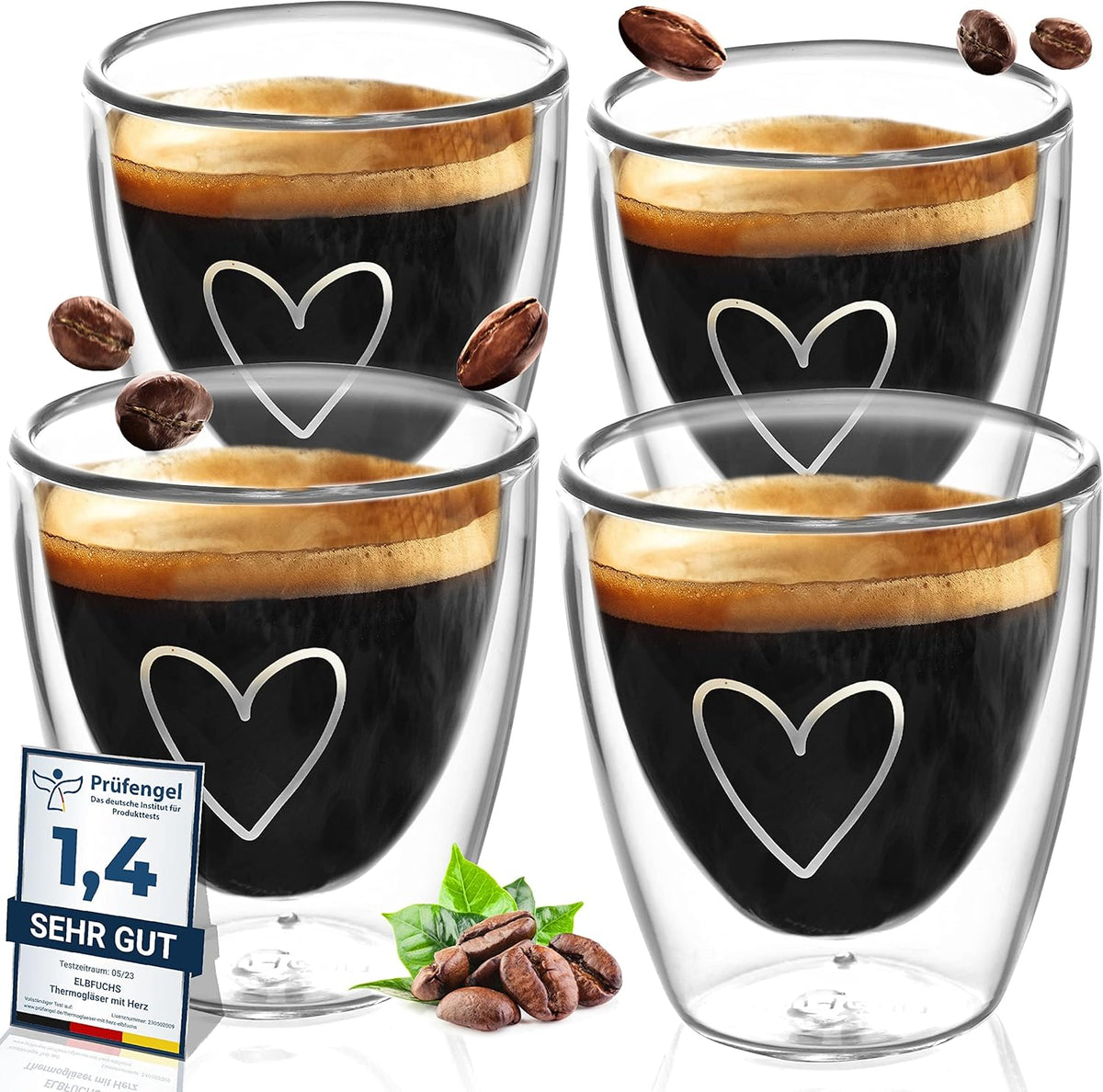 espressotassen espresso tassen set espresso gläser espressotassen glas doppelwandig espressotasse espresso glas espresso cup espresso glas doppelwandig thermogläser doppelwandige gläser cortado gläser 80ml 100ml 4er set elbfuchs paris