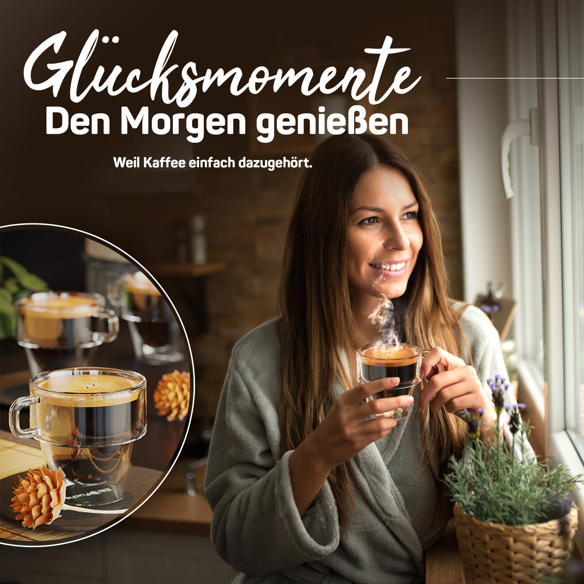 Espresso Gläser doppelwandig mit Henkel